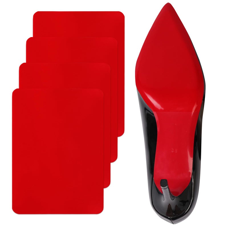 Ashoesert Red Bottoms Shoe Sole Protector, 4 Pcs Self-Adhesive Shoe Bottom Protector for Christian Louboutin High Heels, Shoe Sole Protector Replacement for Louboutin Shoes - Image 1